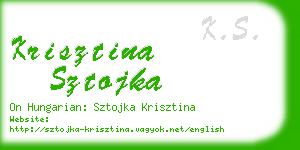 krisztina sztojka business card